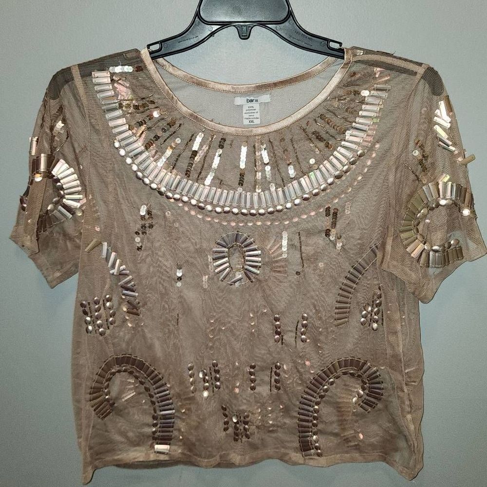 Bar III SHEER TOP 